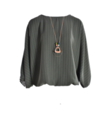 Top Krijtstreep - Legergroen