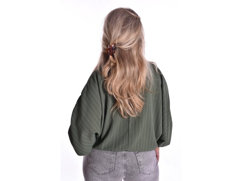 Top Krijtstreep - Legergroen