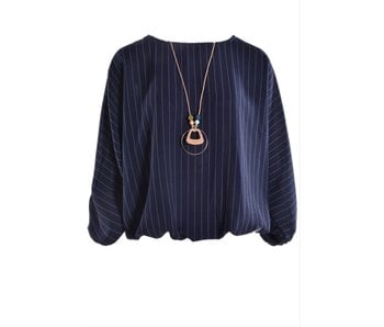 Top Krijtstreep - Donkerblauw