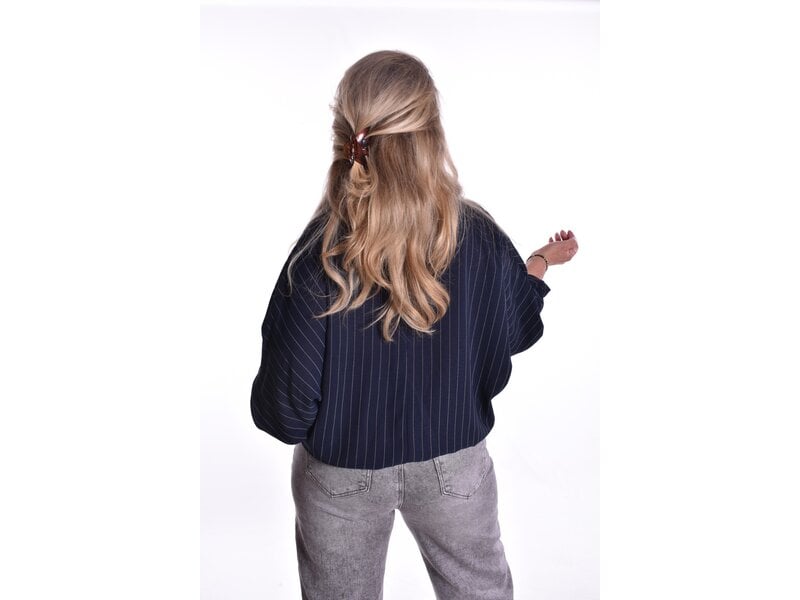 Top Krijtstreep - Donkerblauw