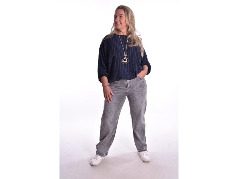 Top Krijtstreep - Donkerblauw