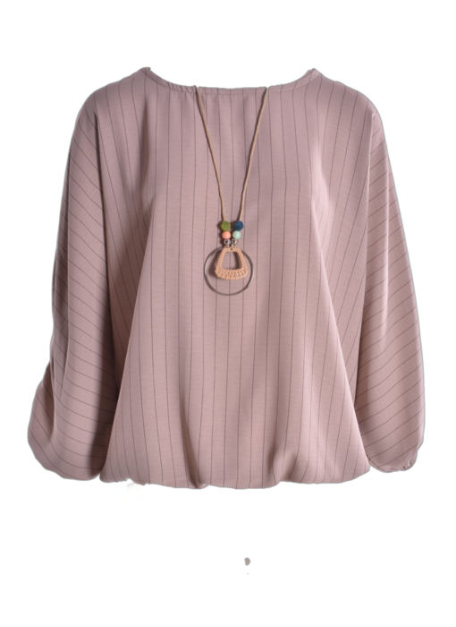 Top Krijtstreep - Taupe