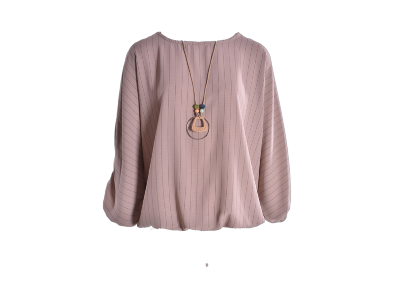 Top Krijtstreep - Taupe