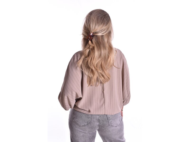 Top Krijtstreep - Taupe