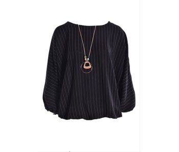 Top Krijtstreep - Zwart