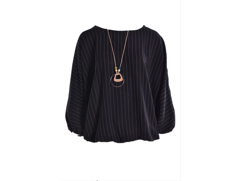 Top Krijtstreep - Zwart