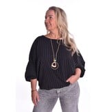 Top Krijtstreep - Zwart