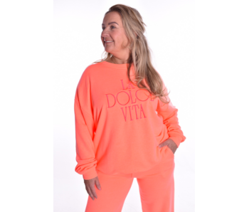 Sweater La Dolce Vita van Mooij 2.0- Fel Koraal