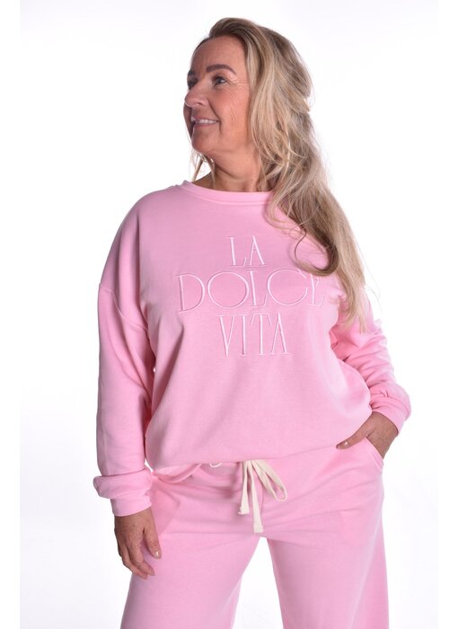 Sweater La Dolce Vita van Mooij 2.0 - Roze