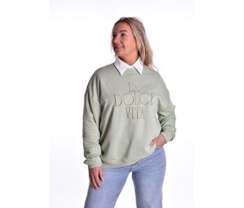 Sweater La Dolce Vita van Mooij 2.0 - Lindegroen