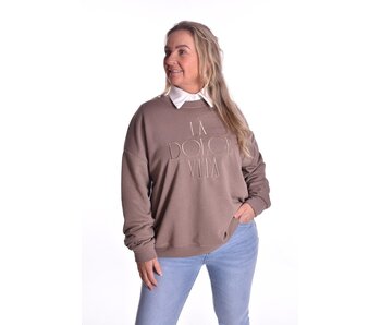 Sweater La Dolce Vita van Mooij 2.0 - Taupe