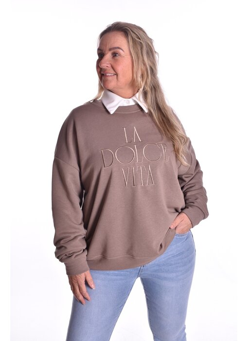 Sweater La Dolce Vita van Mooij 2.0 - Taupe