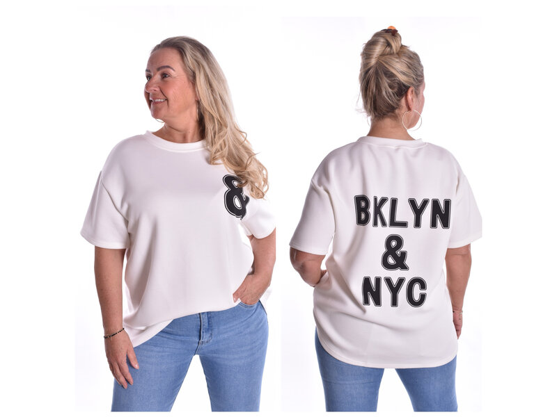 Top & - Wit - Zwarte Tekst