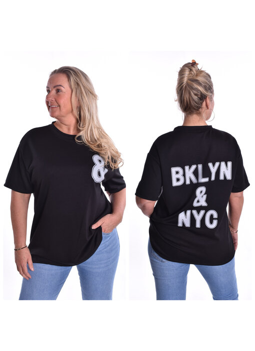 Top & - Zwart - Witte Tekst