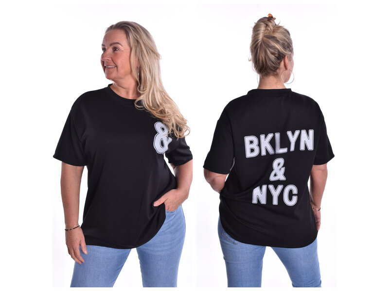 Top & - Zwart - Witte Tekst