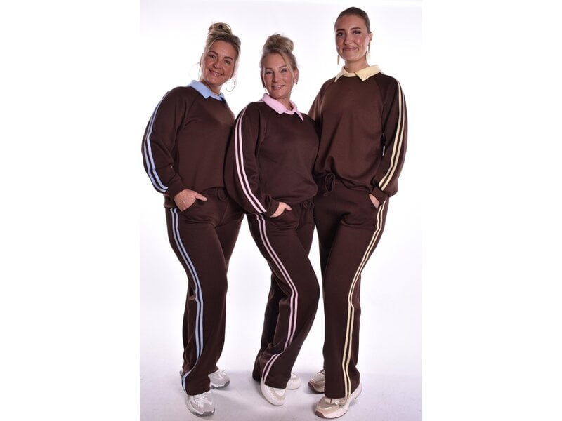 Sweater Lotte - Choco + Zacht Geel