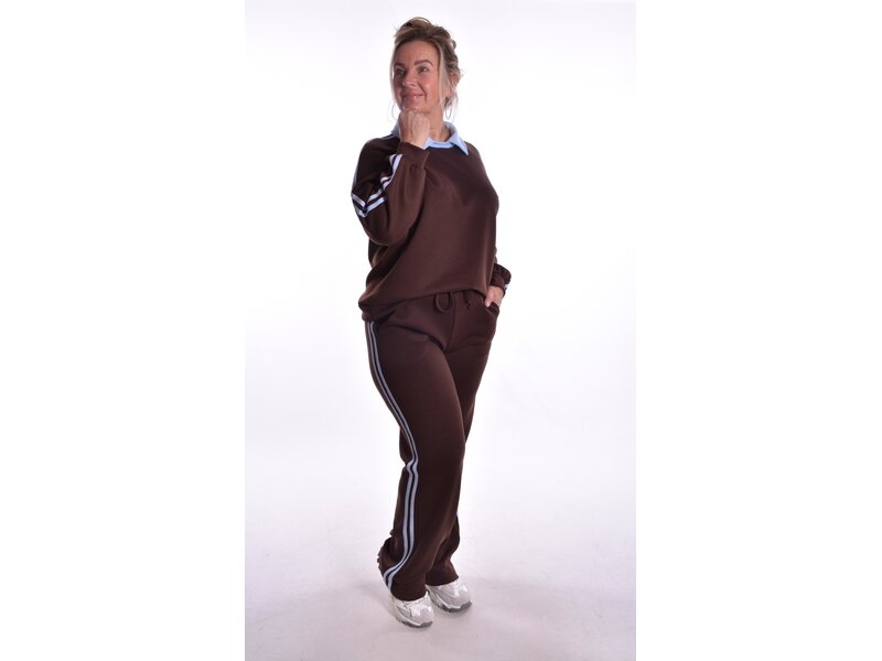 Broek Lotte - Choco + Lichtblauw