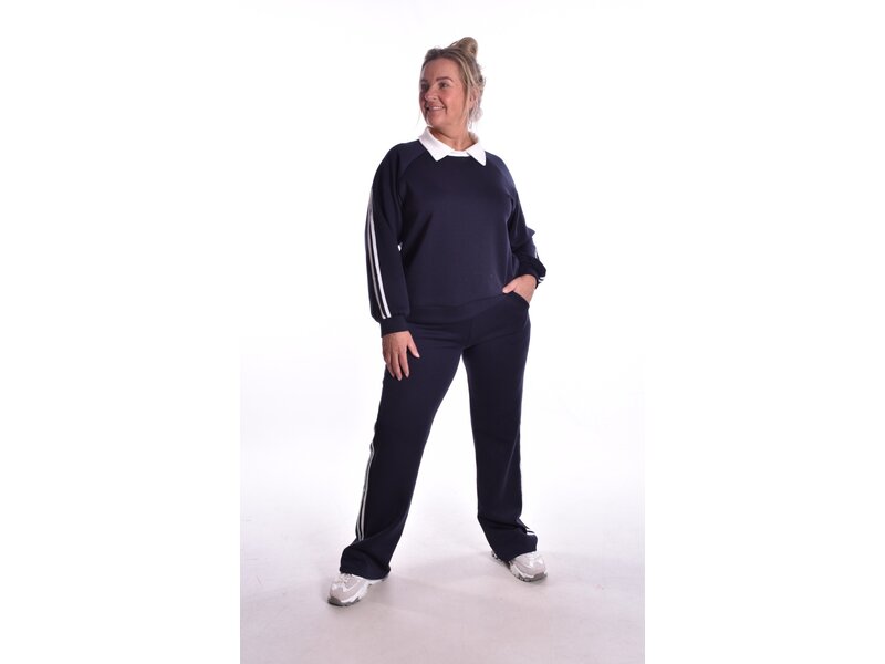 Broek Lotte - Donkerblauw  + Wit