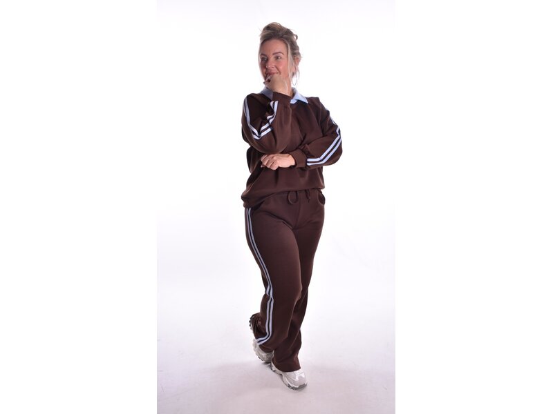 Sweater Lotte - Choco + Lichtblauw