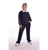 Sweater Lotte - Donkerblauw + Wit