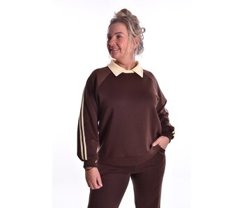 Sweater Lotte - Choco + Zacht Geel
