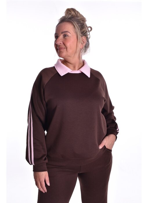 Sweater Lotte - Choco + Roze