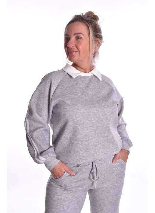 Sweater Lotte - Grijs + Wit