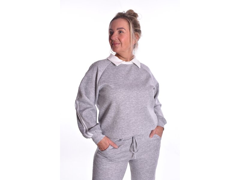 Sweater Lotte - Grijs + Wit