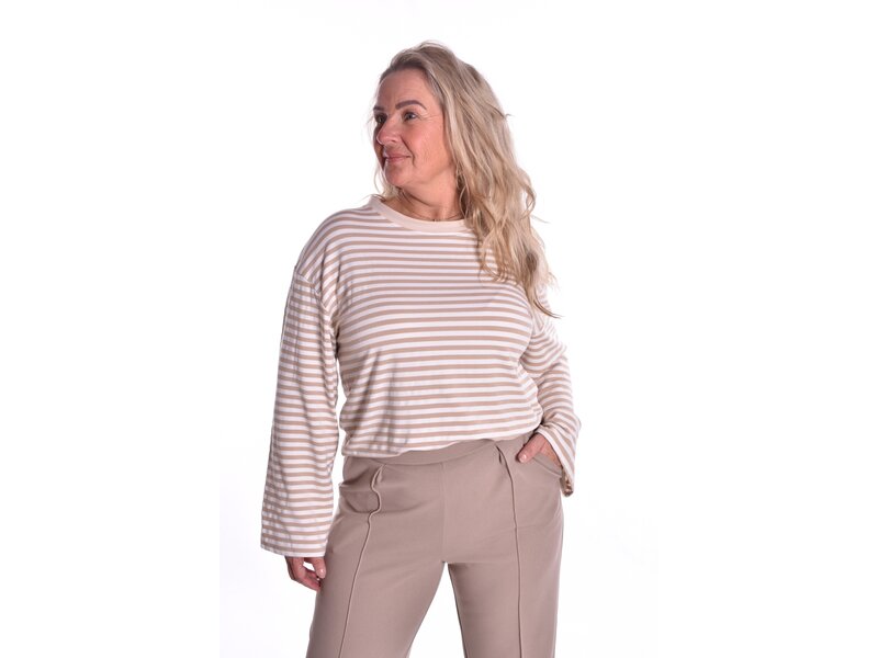 Top Bobby - Beige - Wit