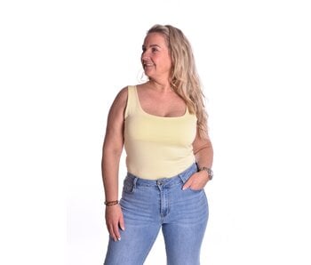 Viscose Topje Abbey  - Zacht geel