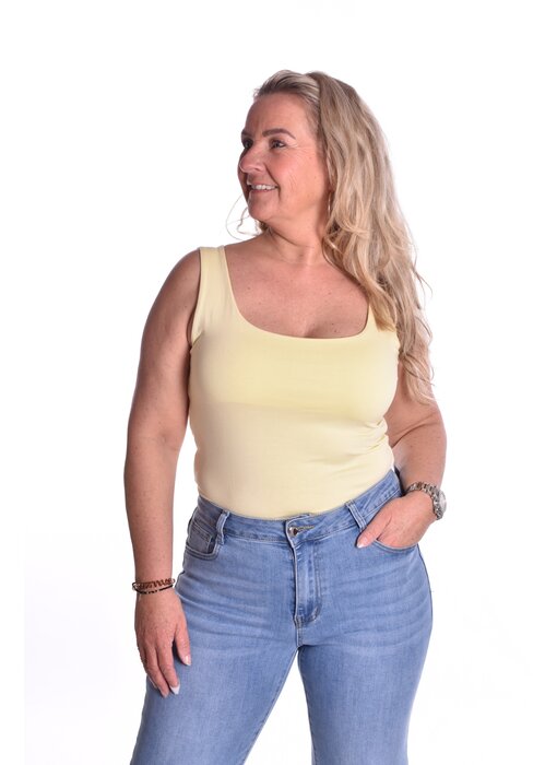 Viscose Topje Abbey  - Zacht geel