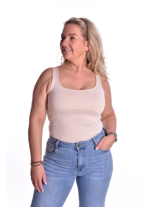 Viscose Topje Abbey  - Beige