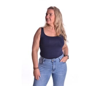 Viscose Topje Abbey  - Donkerblauw