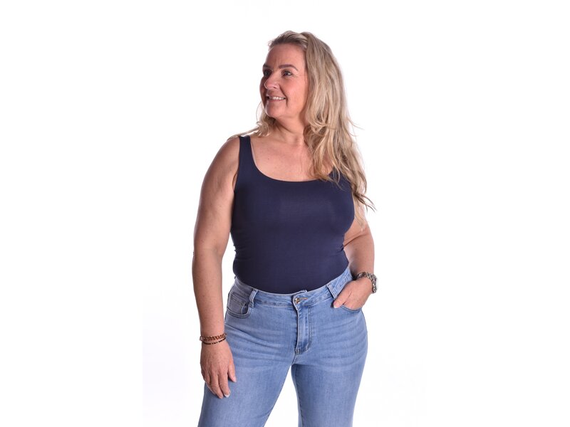 Viscose Topje Abbey  - Donkerblauw