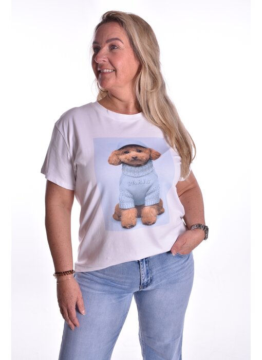 T-shirt Doggy - Lichtblauw