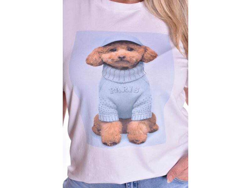 T-shirt Doggy - Lichtblauw