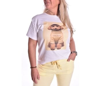T-shirt Doggy -Zacht geel