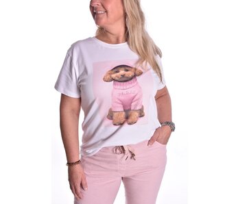 T-shirt Doggy - Roze