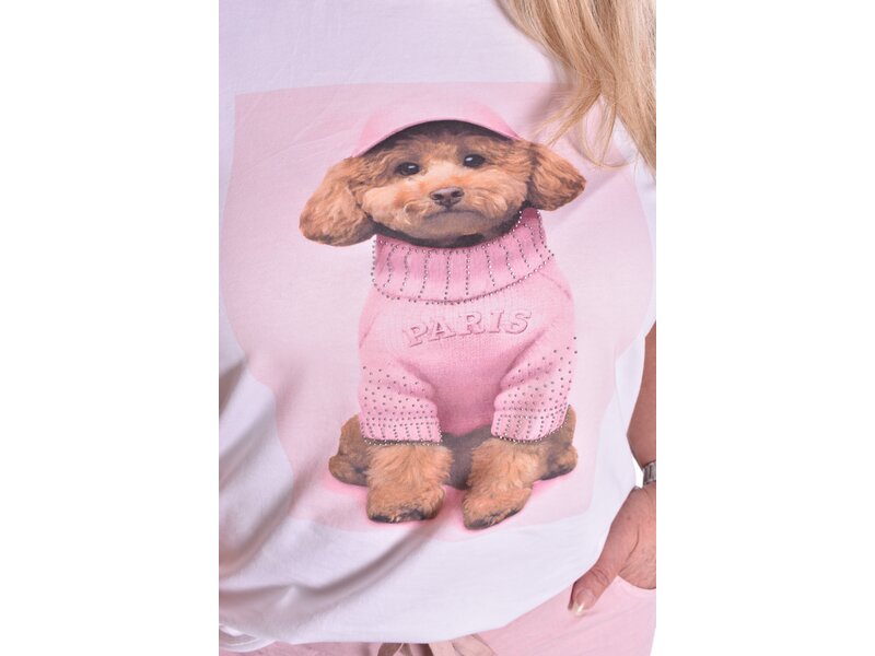 T-shirt Doggy - Roze
