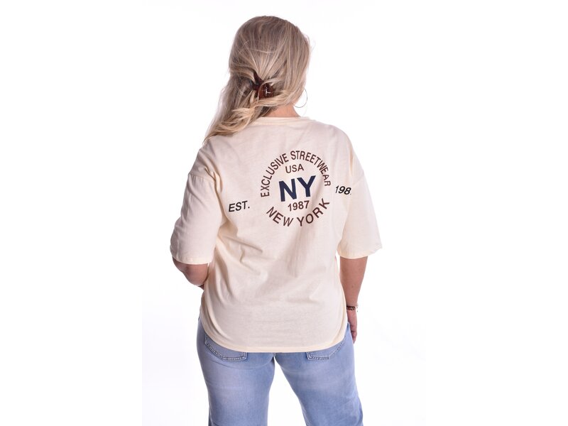T-shirt New York - Zacht geel