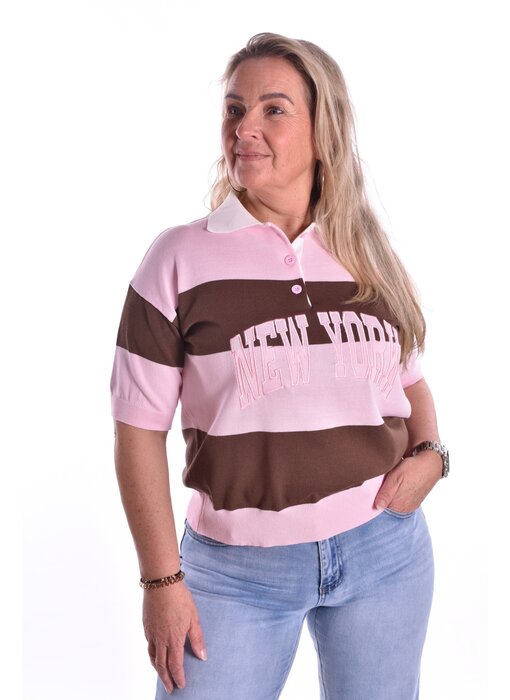 Polo College  - Roze + bruin