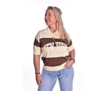 Polo College  - Zachtgeel + bruin