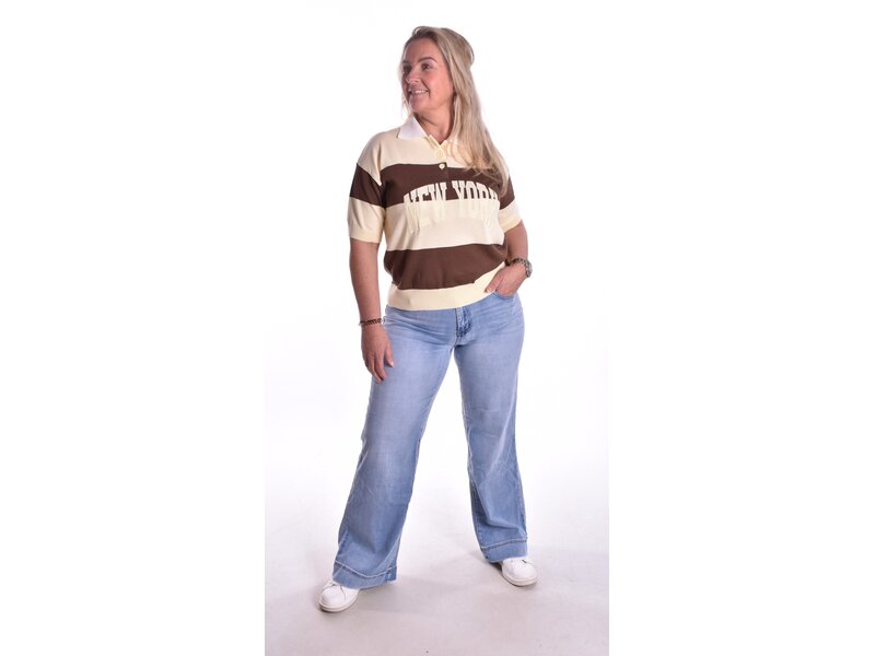 Polo College  - Zachtgeel + bruin