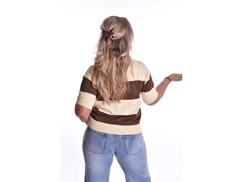 Polo College  - Zachtgeel + bruin