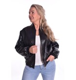 Leatherlook Bomber - Zwart