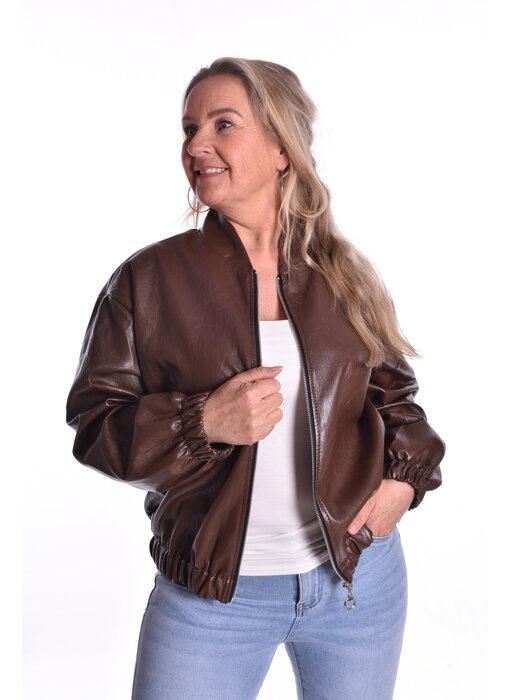 Leatherlook Bomber - Choco
