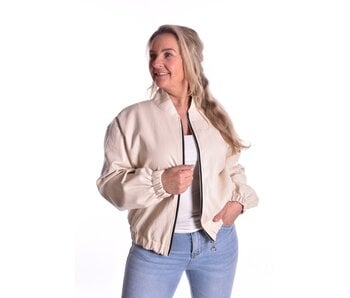 Leatherlook Bomber - Beige