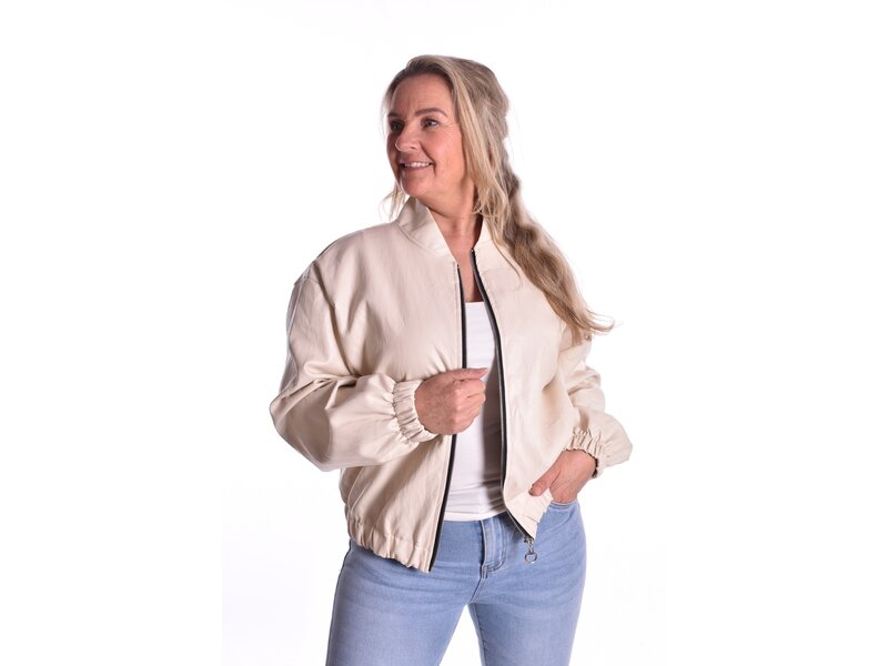 Leatherlook Bomber - Beige