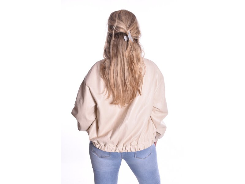 Leatherlook Bomber - Beige
