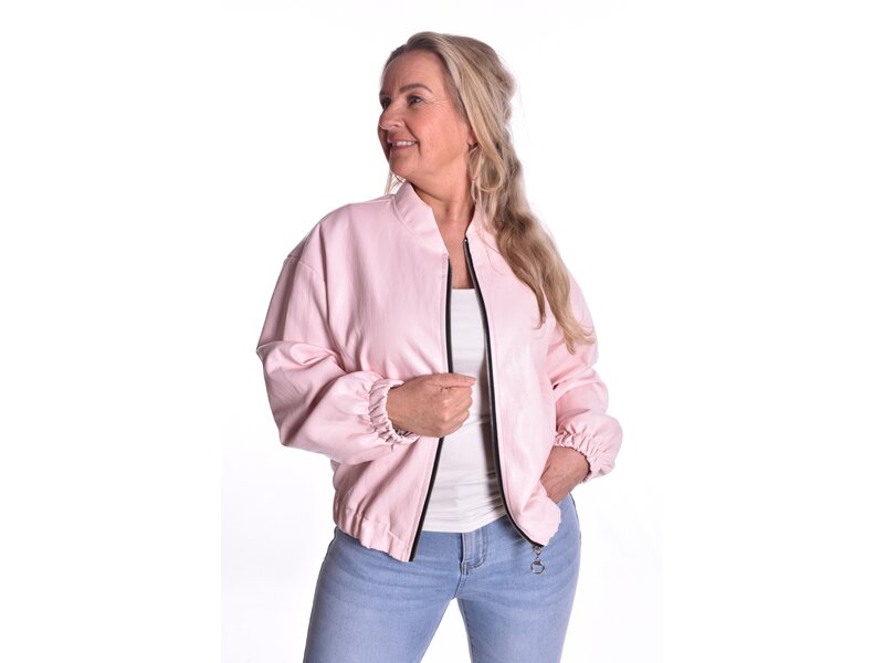 Leatherlook Bomber - Roze